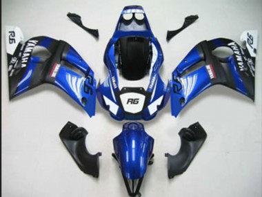 1998-2002 Yamaha YZF 600 R6 Motorcycle Fairings - Blue White Matte Black Canada