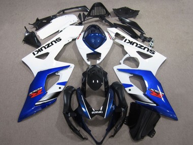 2005-2006 Suzuki GSXR 1000 Bike Fairings - White Blue Glossy Black Canada