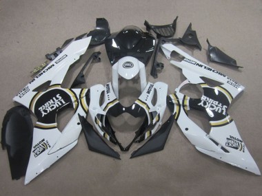 2005-2006 Suzuki GSXR 1000 Motorcycle Fairings - White Black Lucky Strike Motul Canada