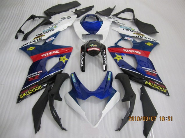 2005-2006 Suzuki GSXR 1000 Motorcycle Fairings - Blue White Red Black Rockstar Canada