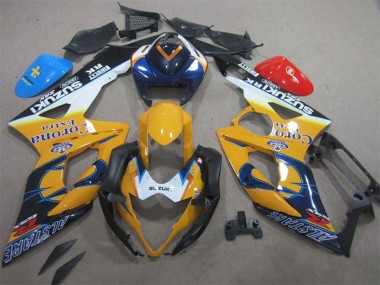 2005-2006 Suzuki GSXR 1000 Motorcycle Fairings - White Yellow Blue Black Corona Extra Alstare Canada