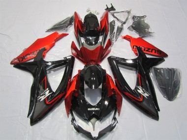 2007-2008 Suzuki GSXR 1000 Motorcycle Fairing - Glossy Black Red Canada