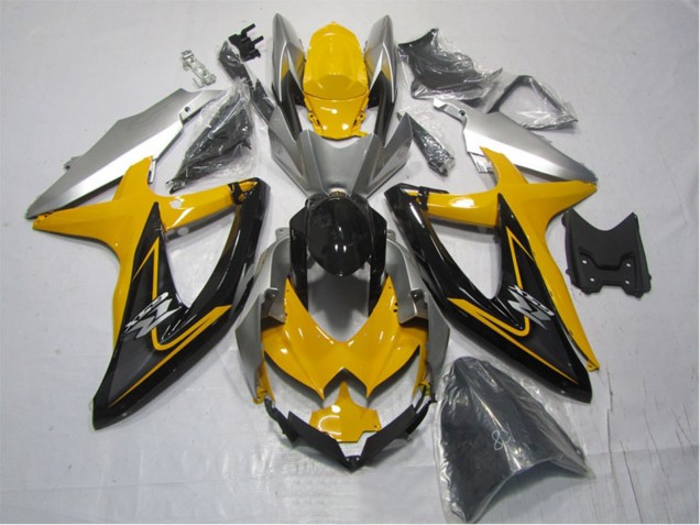 2007-2008 Suzuki GSXR 1000 Motorcycle Fairing Kits - Yellow Silver Black Canada
