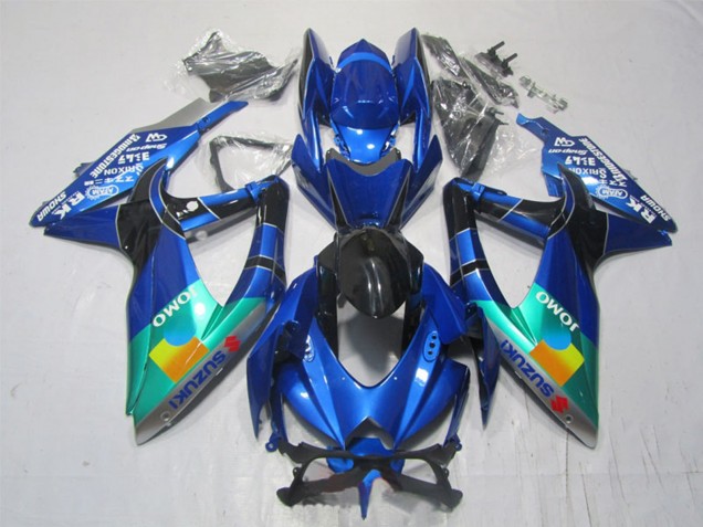 2007-2008 Suzuki GSXR 1000 Motorcycle Fairings - Blue Green Black JOMO Canada