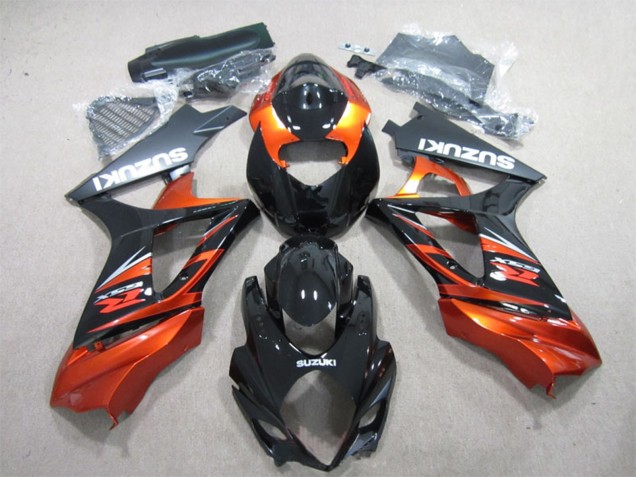 2007-2008 Suzuki GSXR 1000 Motorcycle Fairing - Glossy Black Orange Canada