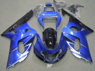 2001-2003 Suzuki GSXR 600 Motorcycle Fairings - Blue White Glossy Black Canada