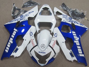 2004-2005 Suzuki GSXR 600 Motorcycle Fairings - White Blue Jordan Motul Canada