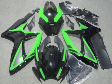 2006-2007 Suzuki GSXR 600 Motorcycle Fairings - Green Glossy Black Silver Canada