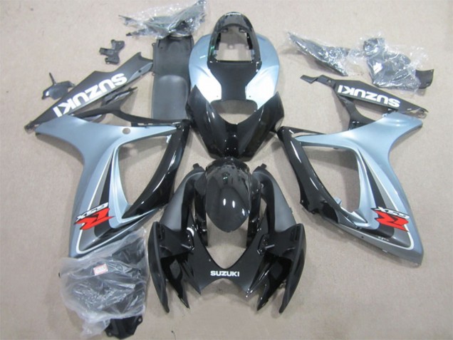 2006-2007 Suzuki GSXR 600 Motorcycle Fairings - Grey Glossy Black Canada