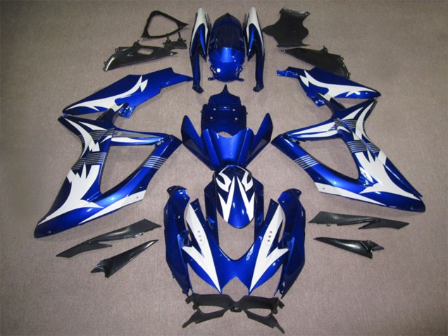 2008-2010 Suzuki GSXR 600 Motorcycle Fairings - White Blue Canada