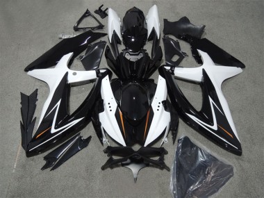 2008-2010 Suzuki GSXR 600 Motorcycle Fairings - White Glossy Black Canada