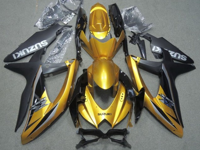 2008-2010 Suzuki GSXR 600 Motorcycle Fairings - Gold Matte Black Canada