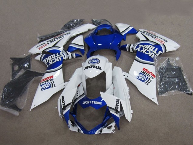 2011-2024 Suzuki GSXR 600 Motorcycle Fairings - Blue White Lucky Strike Motul Canada