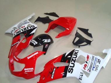2001-2003 Suzuki GSXR 750 Motorcycle Fairings - Red White Glossy Black Motul Canada