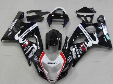 2004-2005 Suzuki GSXR 750 Motorcycle Fairings - Glossy Black White Red Beacon Canada