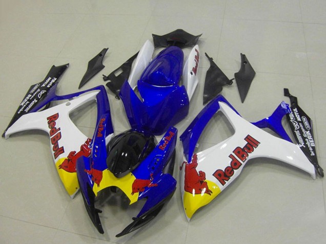 2006-2007 Suzuki GSXR 750 Motorcycle Fairings - Blue White Yellow Red Bull Canada