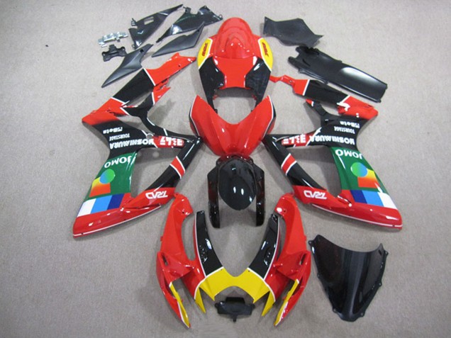2006-2007 Suzuki GSXR 750 Motorcycle Fairings - Red Black Yellow Green JOMO Canada