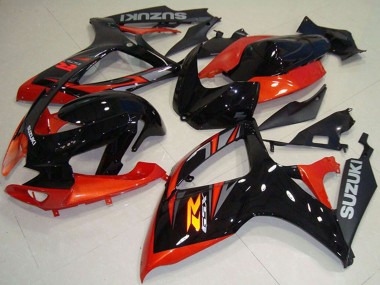 2006-2007 Suzuki GSXR 750 Motorcycle Fairing - Orange Glossy Black Canada