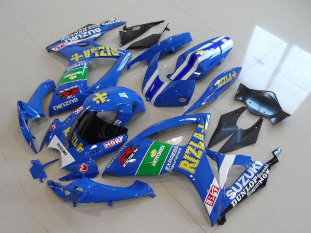 2006-2007 Suzuki GSXR 750 Motorcycle Fairings - Blue White Green Black Gold Rizla Canada