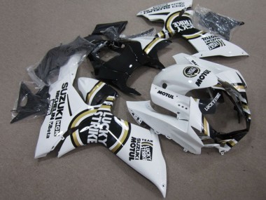 2011-2024 Suzuki GSXR 750 Motorcycle Fairings - White Lucky Strike Black Motul Canada