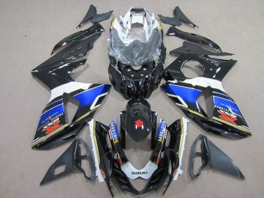 2009-2016 Suzuki GSXR 1000 Motorcycle Fairings - White Blue Black Dark Dog Canada
