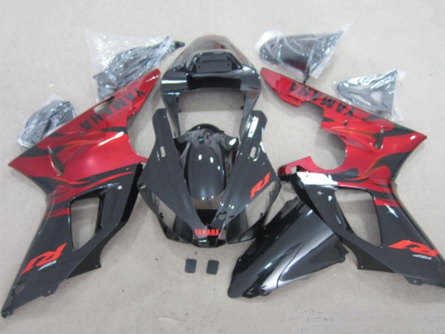 2000-2001 Yamaha YZF R1 Motorcycle Fairings - Red Glossy Black Canada