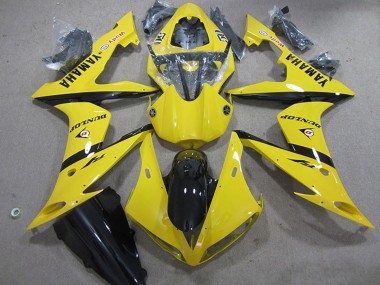 2004-2006 Yamaha YZF R1 Motorcycle Fairings - Yellow Glossy Black Dunlop Canada