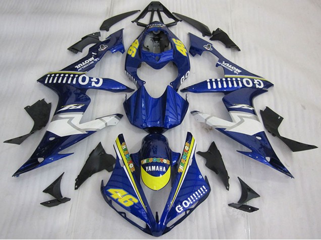 2004-2006 Yamaha YZF R1 Motorcycle Fairings - Blue Yellow White Go 46 Canada