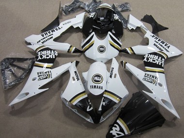 2004-2006 Yamaha YZF R1 Motorcycle Fairings - White Black Lucky Strike Canada