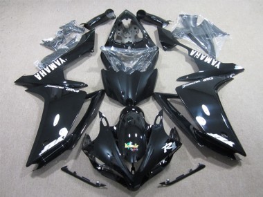 2007-2008 Yamaha YZF R1 Motorcycle Fairings - Glossy Black White Decal Canada