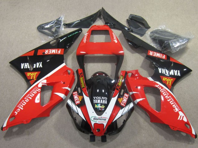 2009-2011 Yamaha YZF R1 Motorcycle Fairings - Red Black White Santander Fimer Volvo Canada