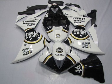 2009-2011 Yamaha YZF R1 Motorcycle Fairings - White Black Lucky Strike Canada