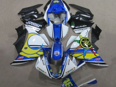 2009-2011 Yamaha YZF R1 Motorcycle Fairings - White Blue Yellow Green Monster Semakin Didepan Canada