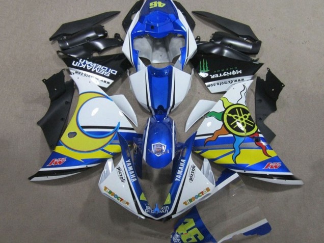 2009-2011 Yamaha YZF R1 Motorcycle Fairings - White Blue Yellow Green Monster Semakin Didepan Canada