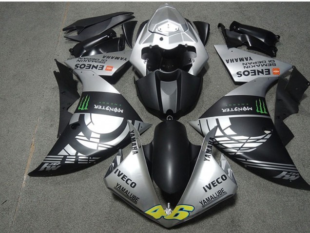 2009-2011 Yamaha YZF R1 Motorcycle Fairings - Silver Matte Black Green Monster Iveco Yamalube ENEOS Semakin Didepan Canada