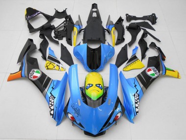 2015-2019 Yamaha YZF R1 Motorcycle Fairing Kits - Blue Yellow Shark Canada
