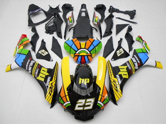 2015-2019 Yamaha YZF R1 Motorcycle Fairings - Yellow Red Blue Green HP Color Wheel 23 Canada