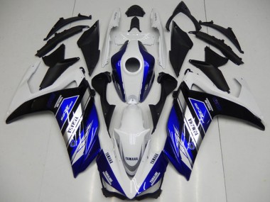 2015-2018 Yamaha YZF R3 Motorcycle Fairings - White Blue Black Yamalube Canada