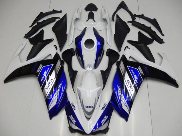 2015-2018 Yamaha YZF R3 Motorcycle Fairings - White Blue Black Yamalube Canada