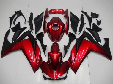 2015-2018 Yamaha YZF R3 Motorcycle Fairings - Red Matte Black Canada