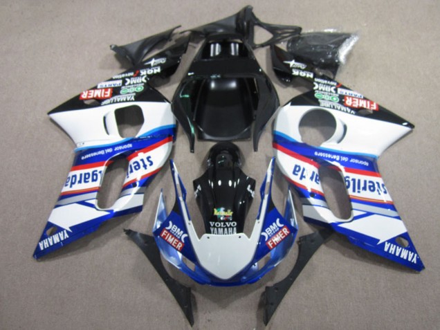 1998-2002 Yamaha YZF R6 Motorcycle Fairings - White Blue Red Black Vilvo Fimer Sterilgarda Canada