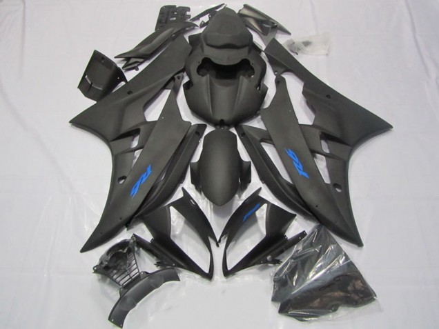 2006-2007 Yamaha YZF R6 Motorcycle Fairings - Matte Black Blue Decals Canada