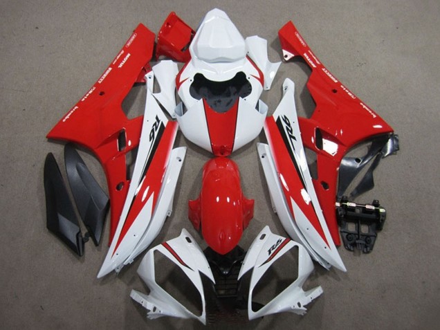 2006-2007 Yamaha YZF R6 Motorcycle Fairing - White Red Black Canada