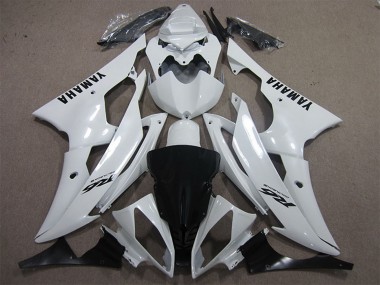 2008-2016 Yamaha YZF R6 Motorcycle Fairings - White Black Decals Canada