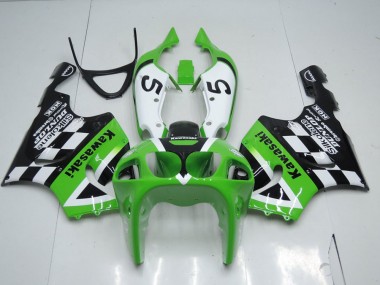 Cheap 1996-2003 Green Black and White Kawasaki ZX7R Motor Fairings Canada