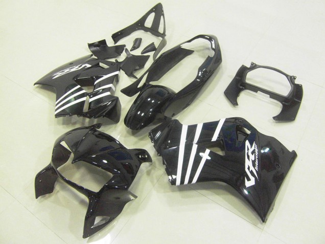 Cheap 1998-2001 Black White Stripe Honda VFR800 Motorcycle Fairings Kit Canada