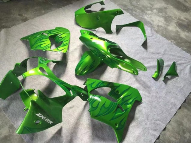 Cheap 2000-2001 Green Green Flame Kawasaki ZX9R Replacement Fairings Canada