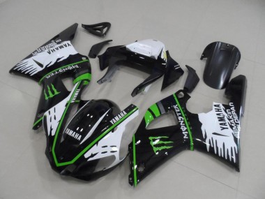 Cheap 2000-2001 Black White Green Monster Yamaha YZF R1 Motorbike Fairing Canada