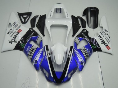 Cheap 2000-2001 Blue White ENEOS Monster Yamaha YZF R1 Motor Bike Fairings Canada
