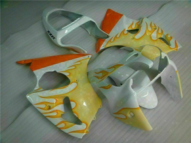 Cheap 2000-2002 White Yellow Flame Kawasaki ZX6R Bike Fairings Canada